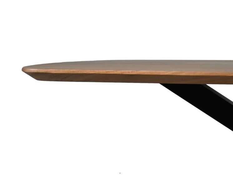 Ovale tafel Santorini- 180x100x76 - Naturel/zwart - Acacia/metaal