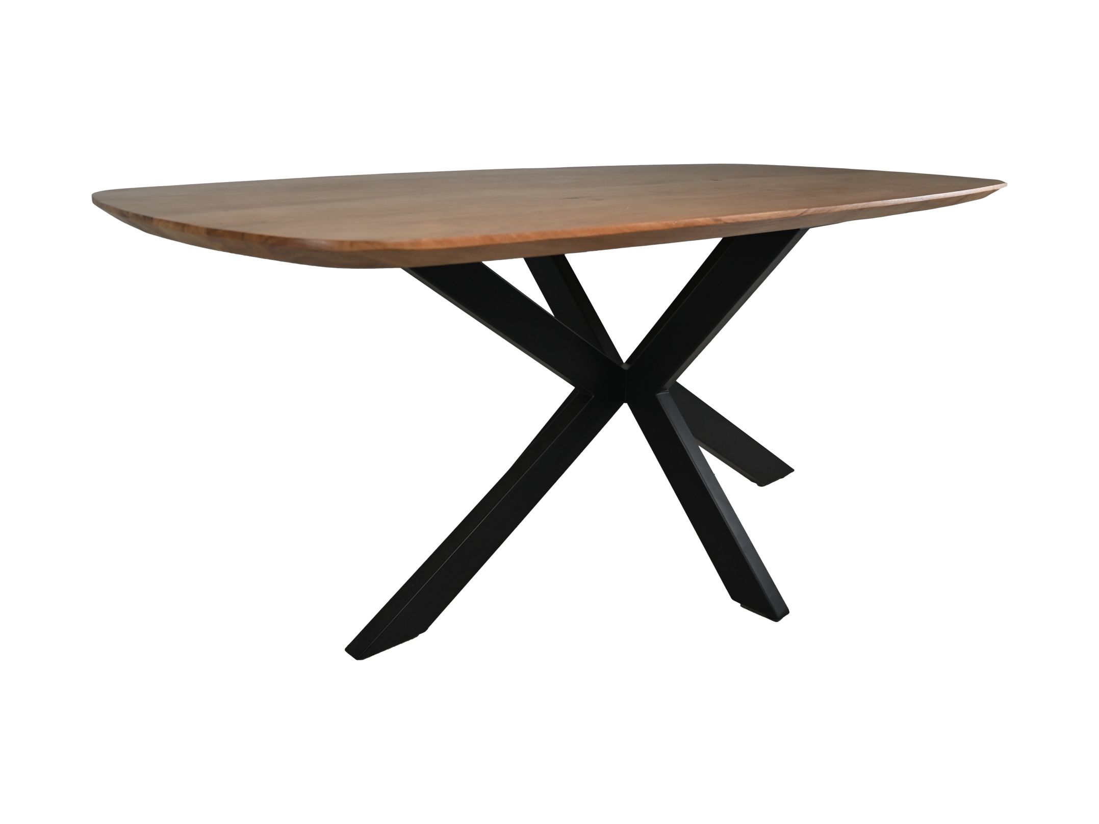 Ovale tafel Santorini - 220x100x76 - Naturel/zwart - Acacia/metaal