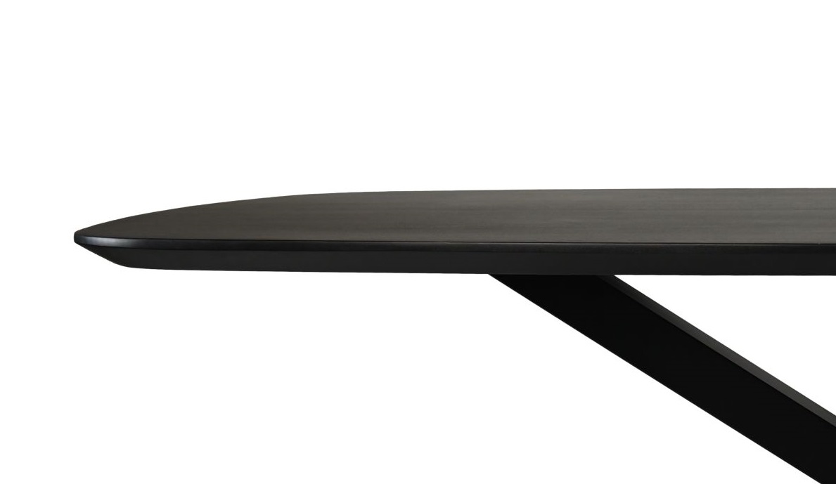 Ovale tafel Santorini - 220x100x76 - Zwart- Mangohout/metaal