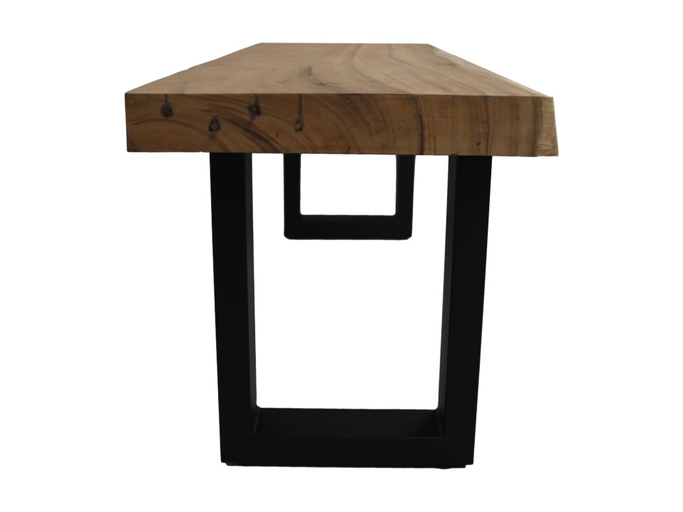 Console tafel - 140x40x48 - Naturel/zwart - Munggur/metaal